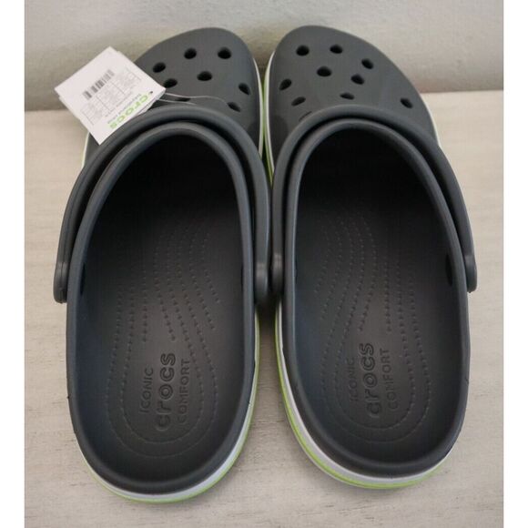 Crocs 205089-0GX Unisex Men's 9 Women's 11 Slate Gray/Lime Punch Bayaband Clogs - Picture 4 of 15